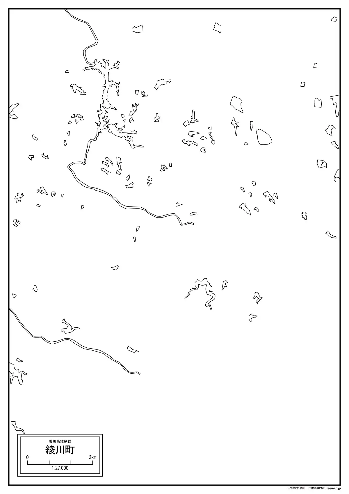 海岸線、川や池のみ記載