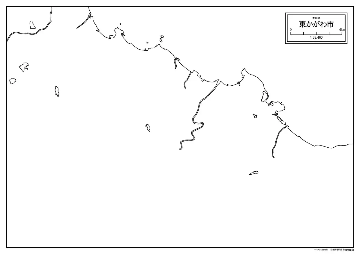 海岸線、川や池のみ記載