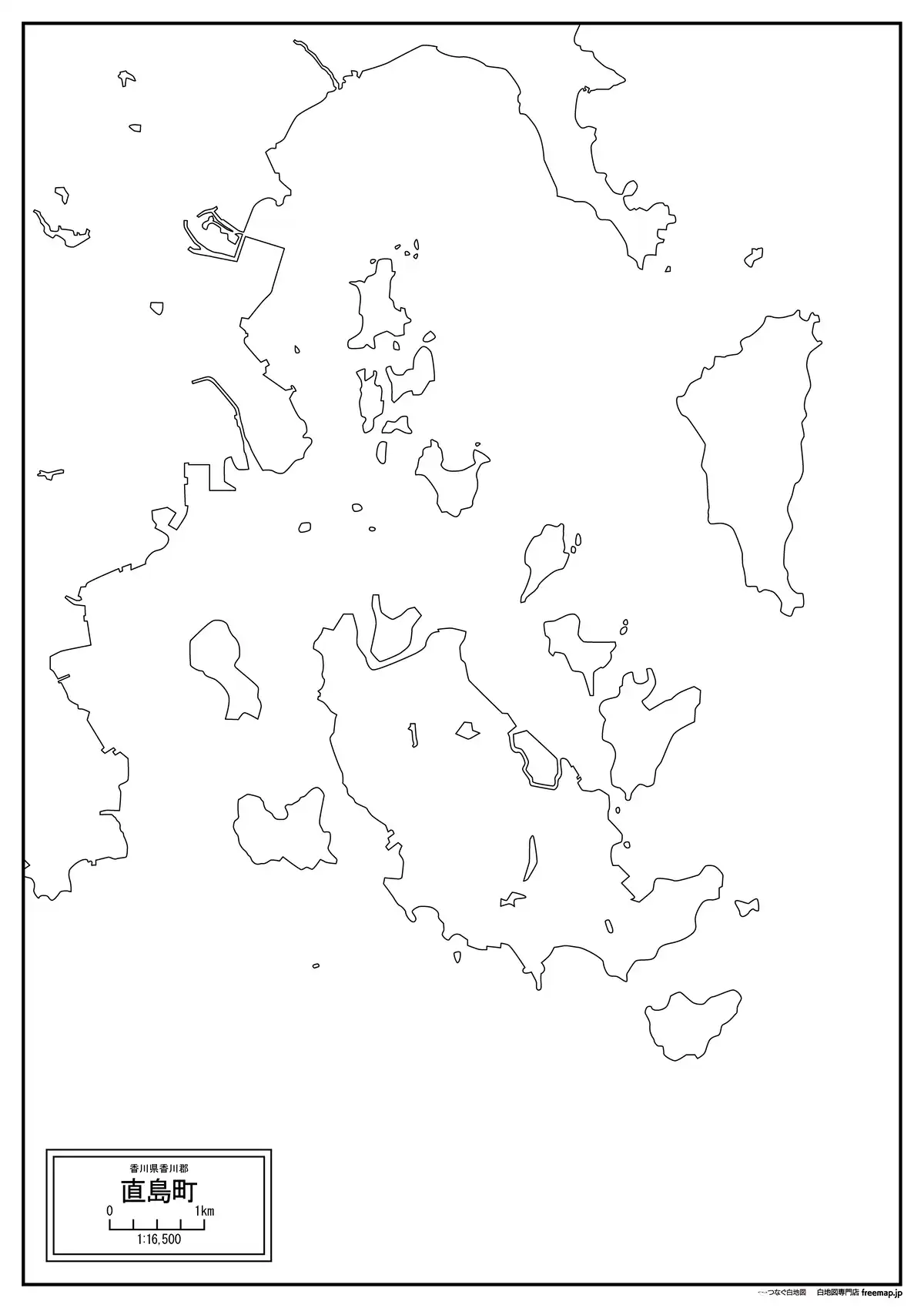海岸線、川や池のみ記載