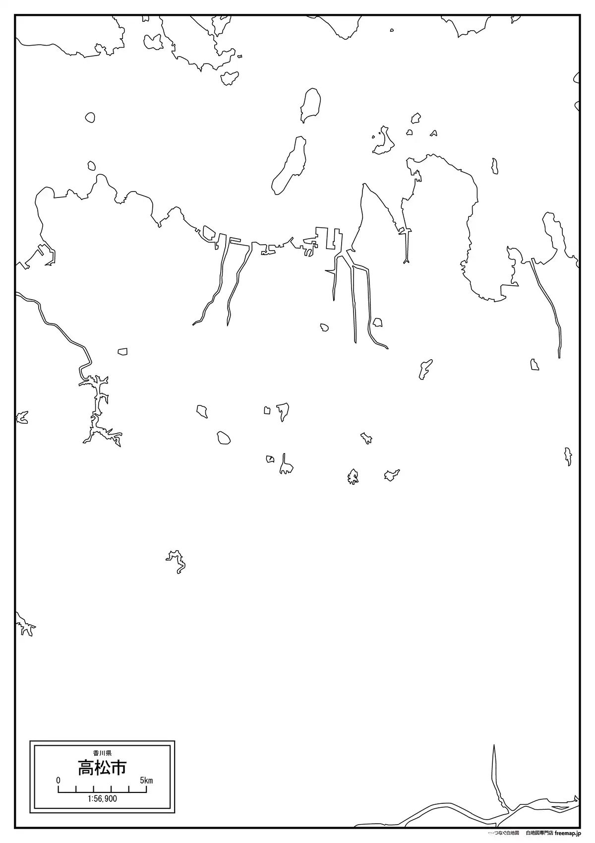海岸線、川や池のみ記載