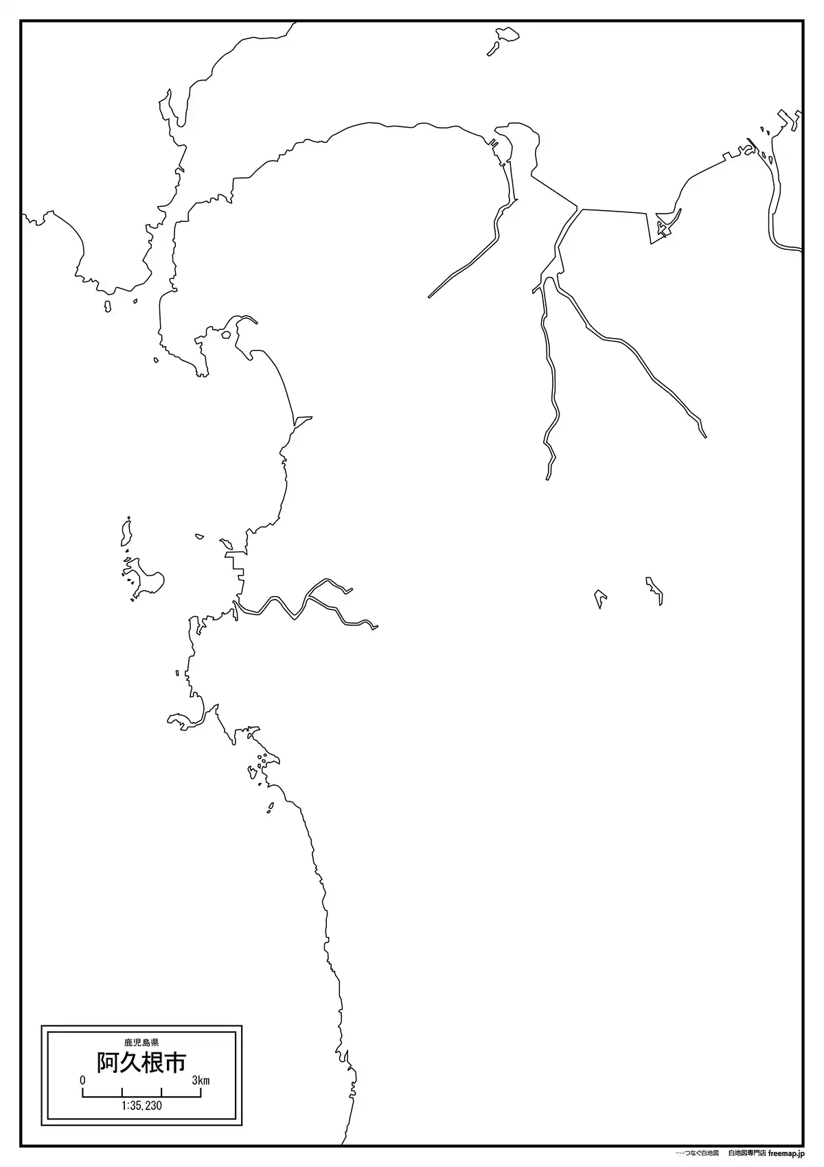 海岸線、川や池のみ記載