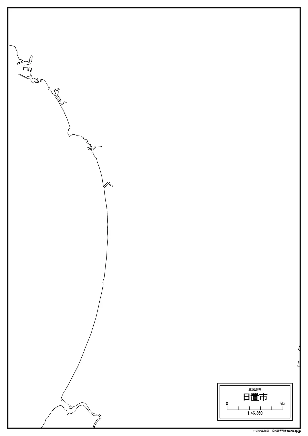 海岸線、川や池のみ記載