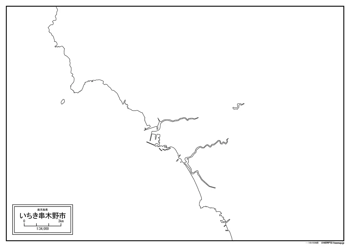海岸線、川や池のみ記載