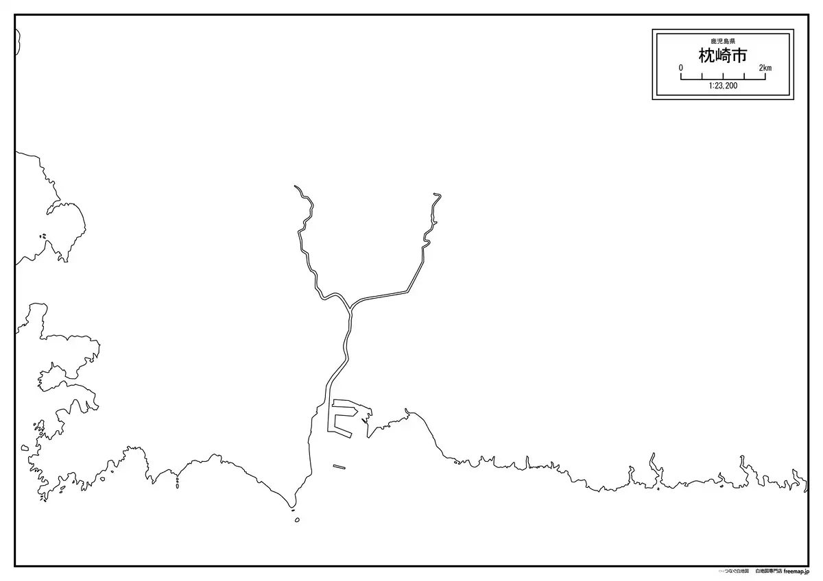海岸線、川や池のみ記載