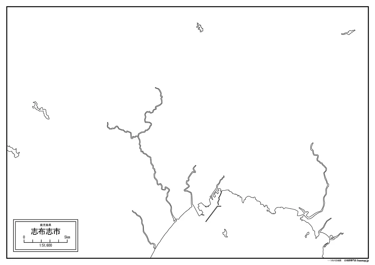 海岸線、川や池のみ記載
