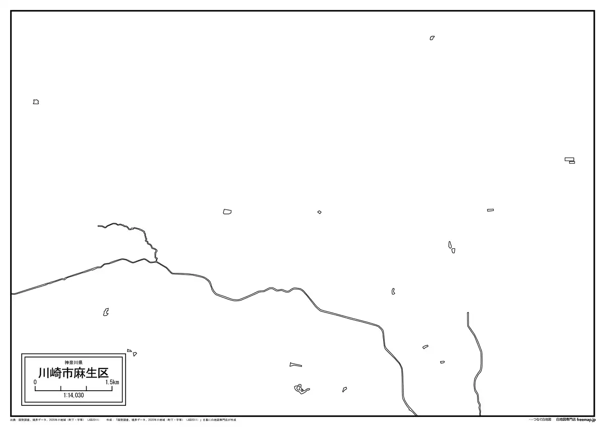海岸線、川や池のみ記載