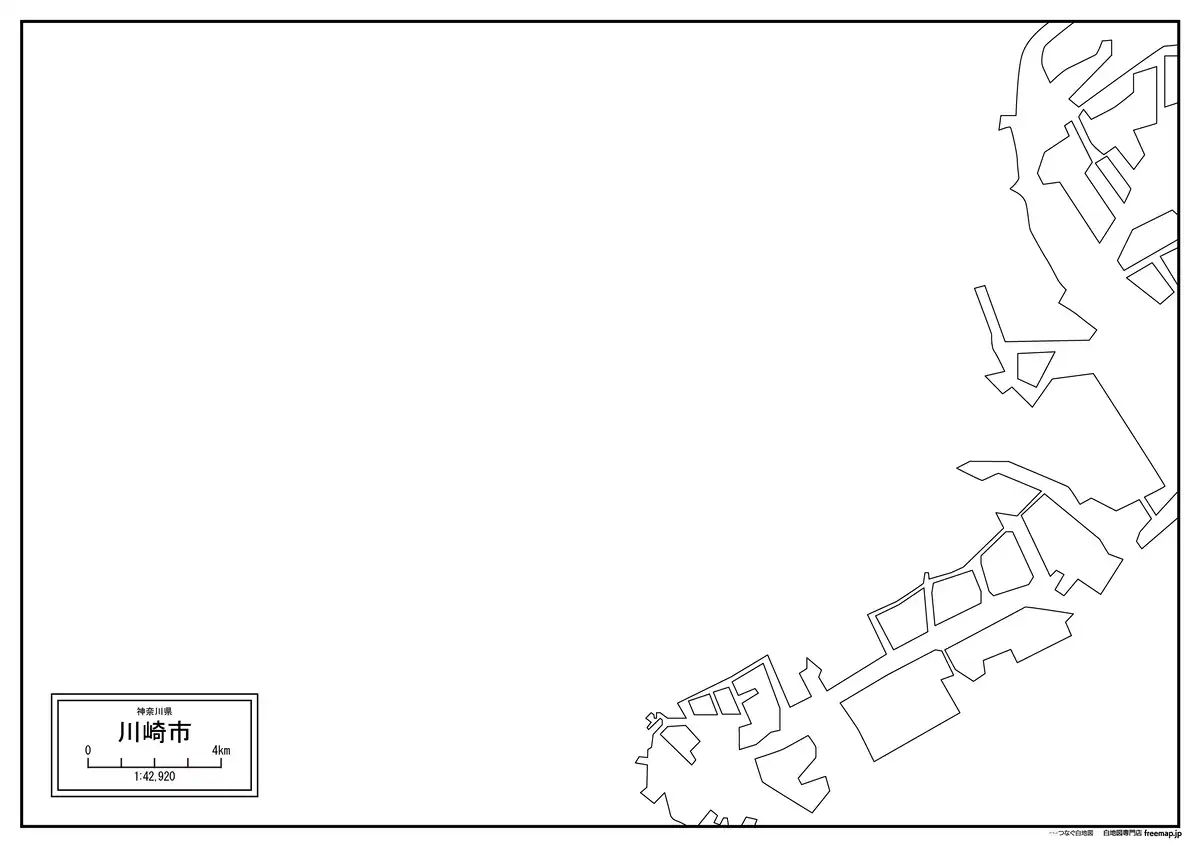 海岸線、川や池のみ記載