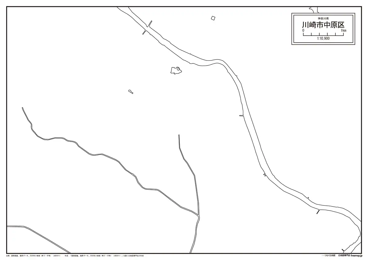 海岸線、川や池のみ記載