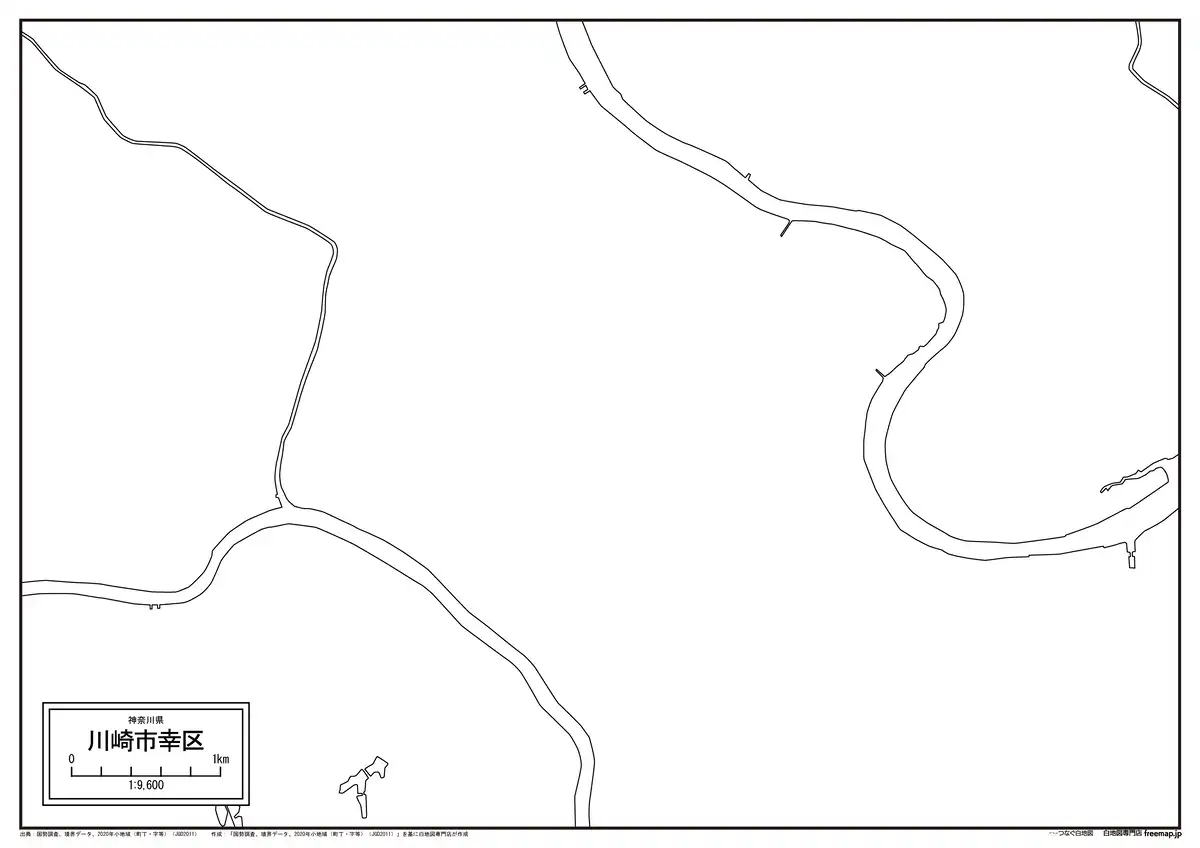 海岸線、川や池のみ記載