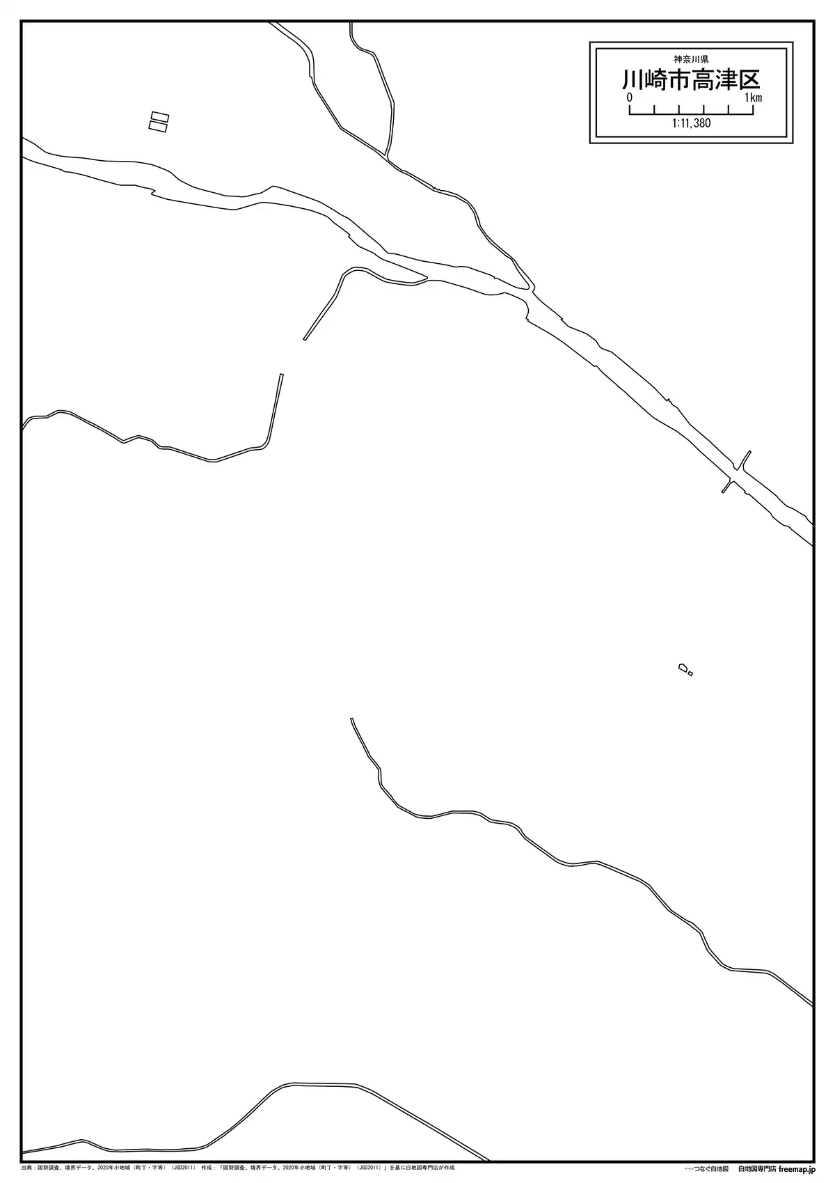 海岸線、川や池のみ記載