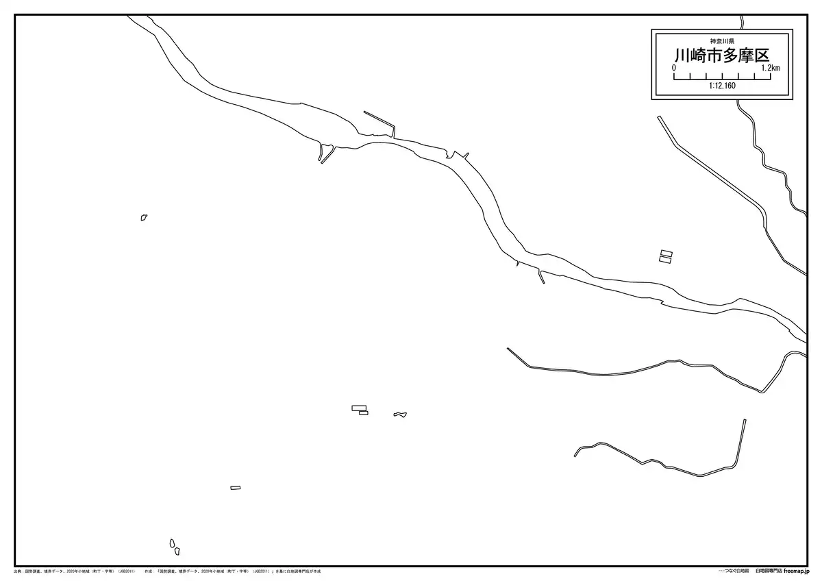 海岸線、川や池のみ記載