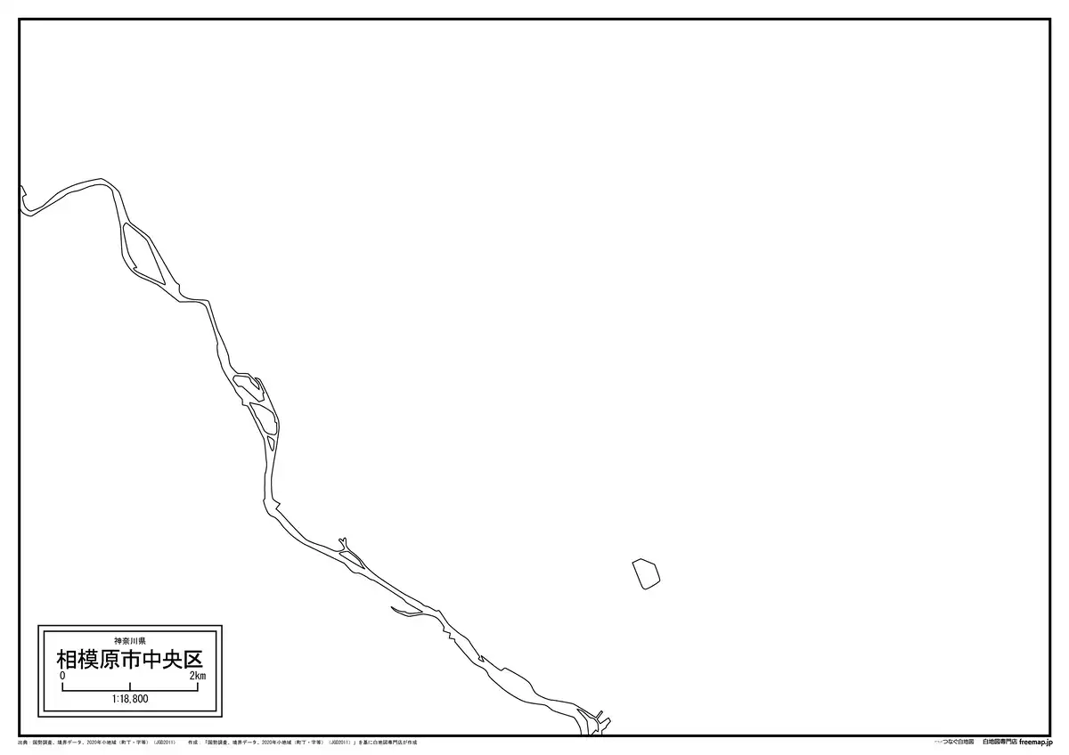 海岸線、川や池のみ記載