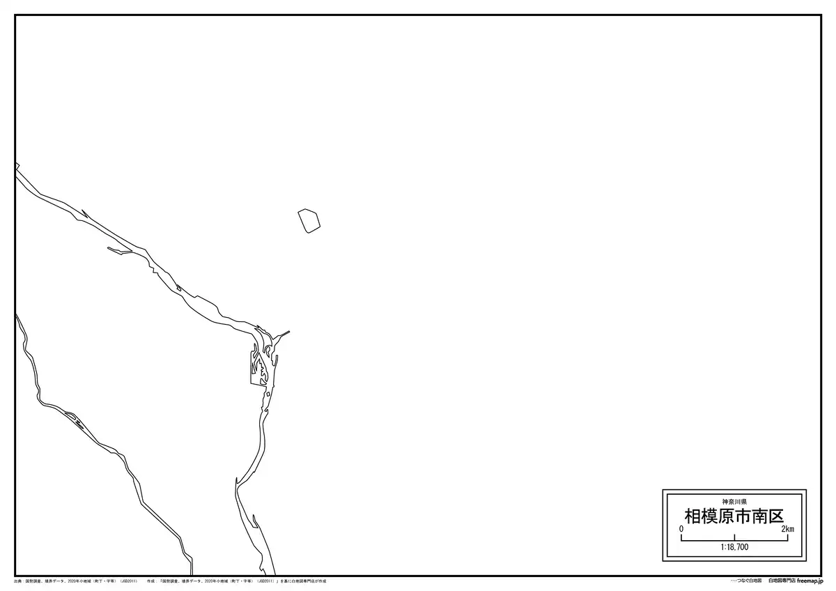 海岸線、川や池のみ記載