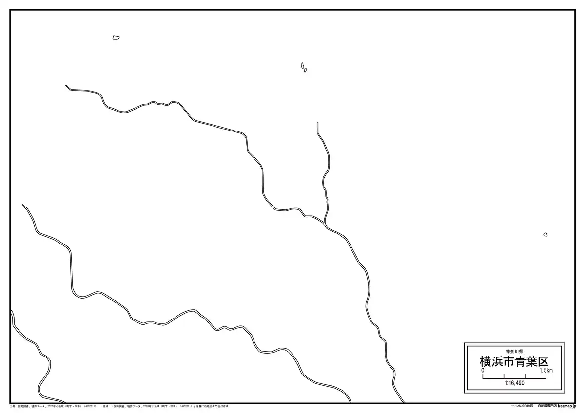 海岸線、川や池のみ記載