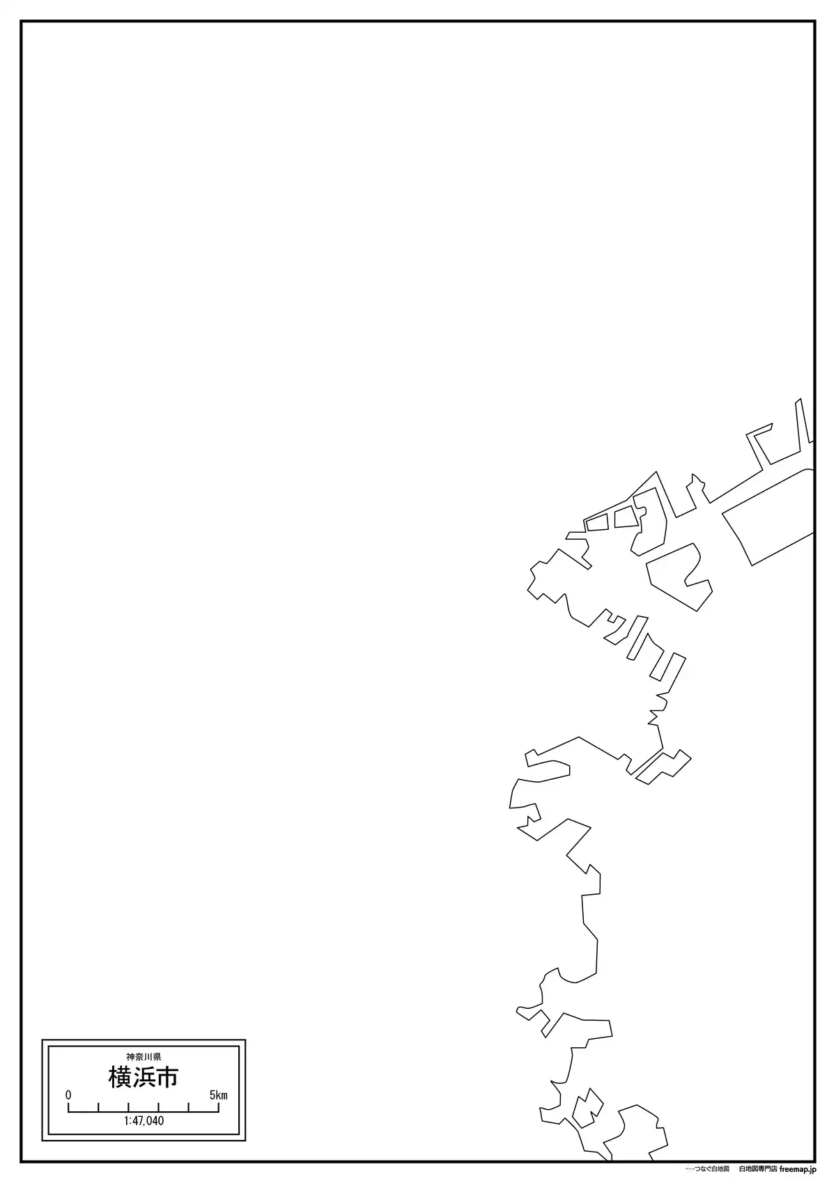海岸線、川や池のみ記載