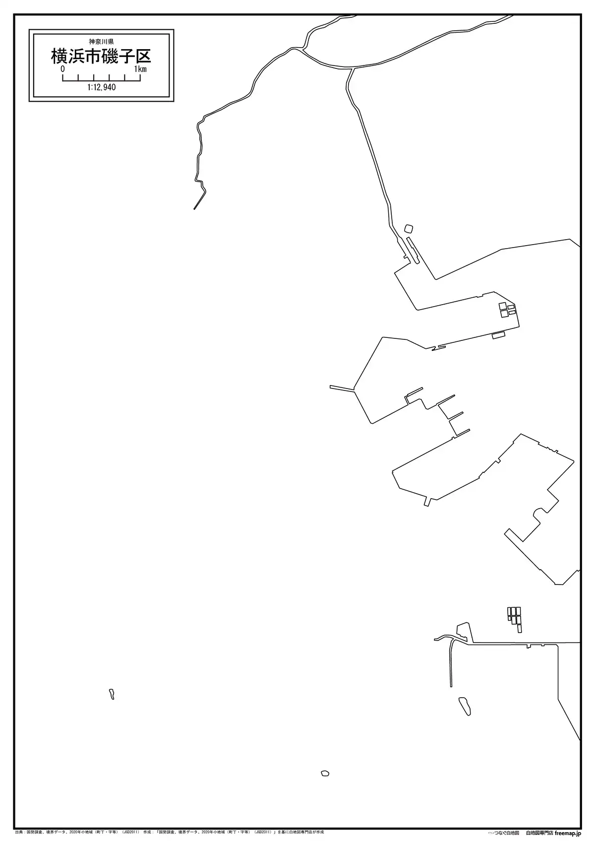 海岸線、川や池のみ記載
