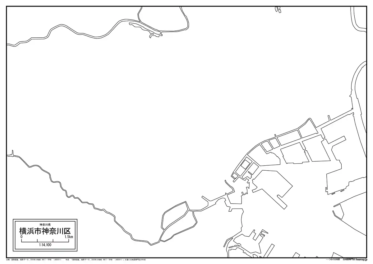 海岸線、川や池のみ記載