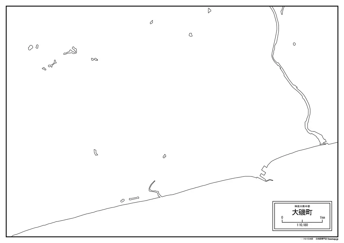 海岸線、川や池のみ記載