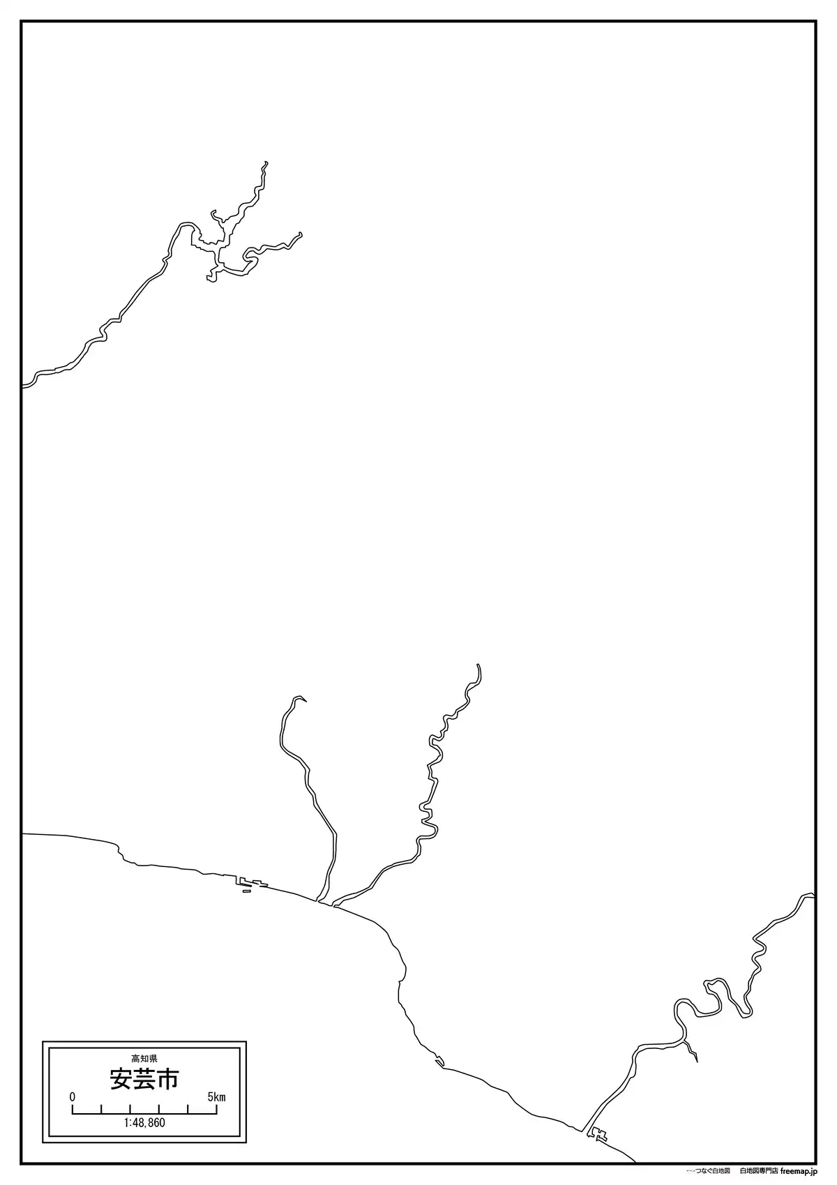 海岸線、川や池のみ記載