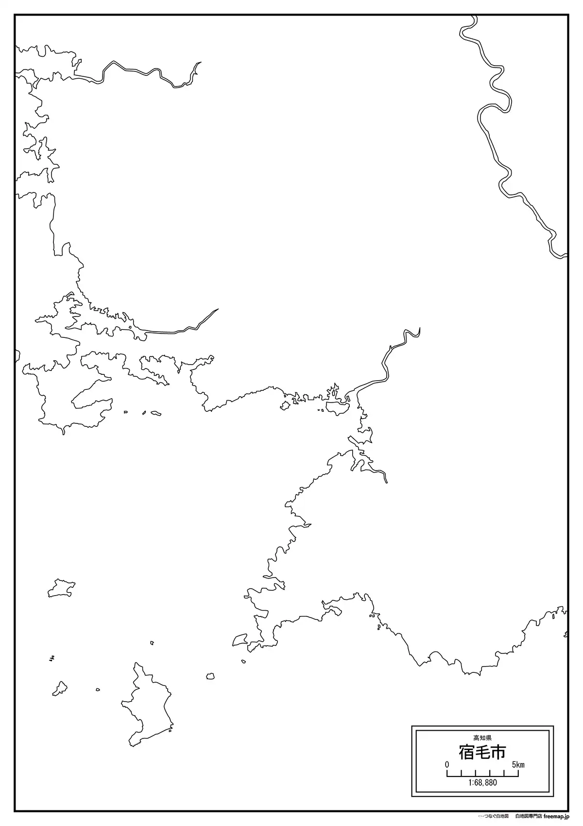 海岸線、川や池のみ記載
