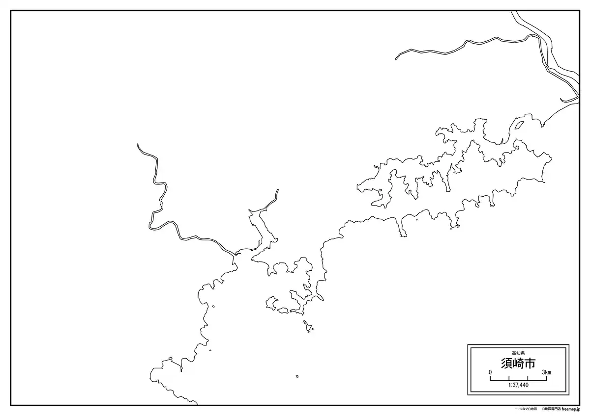 海岸線、川や池のみ記載