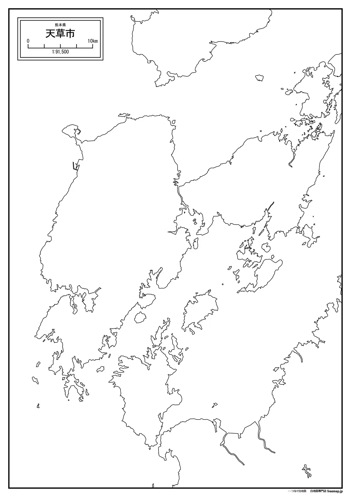 海岸線、川や池のみ記載
