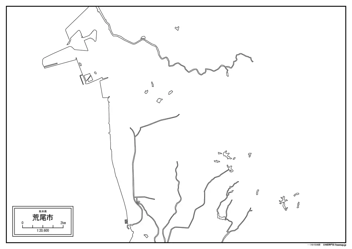 海岸線、川や池のみ記載