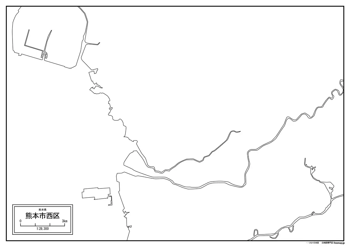 海岸線、川や池のみ記載