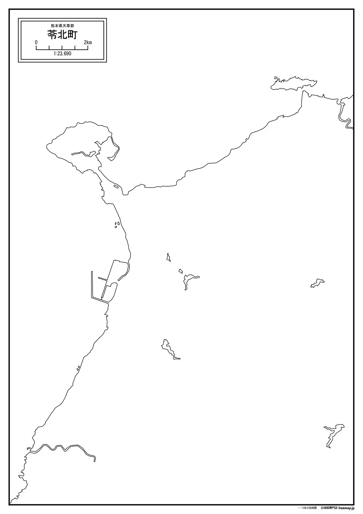 海岸線、川や池のみ記載