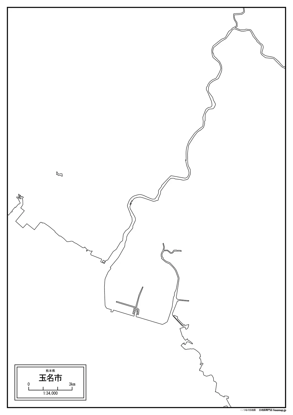 海岸線、川や池のみ記載