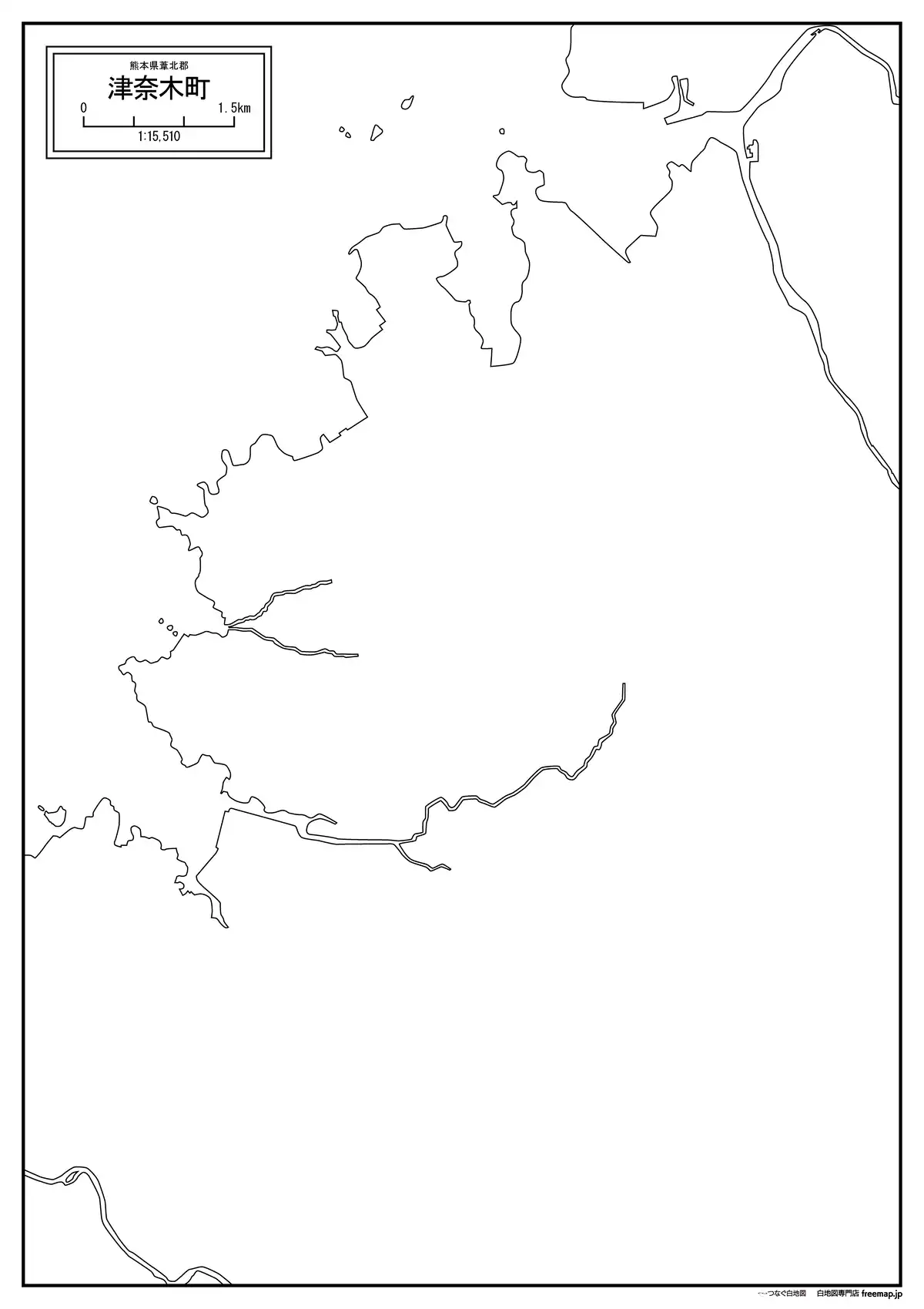 海岸線、川や池のみ記載