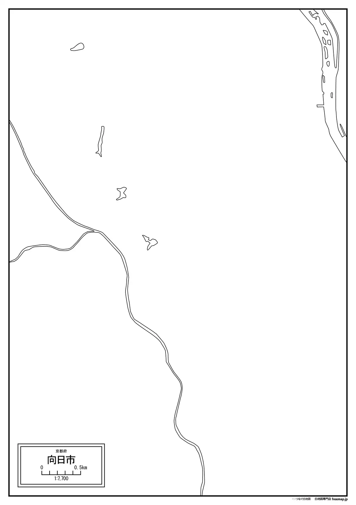 海岸線、川や池のみ記載