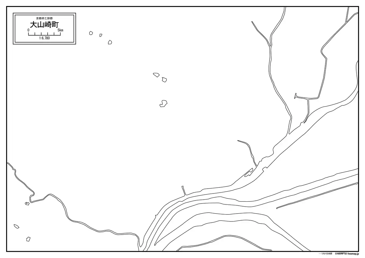 海岸線、川や池のみ記載