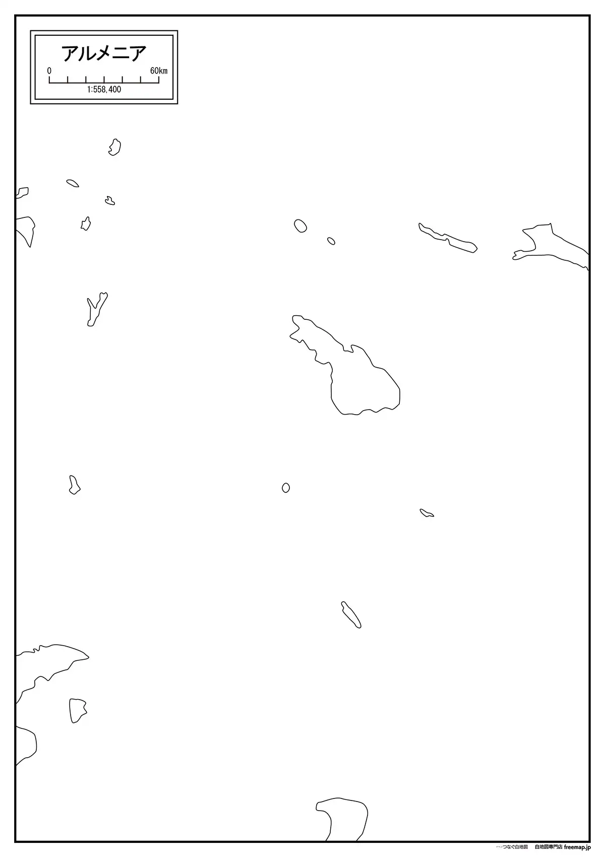 海岸線や川・池のみ記載
