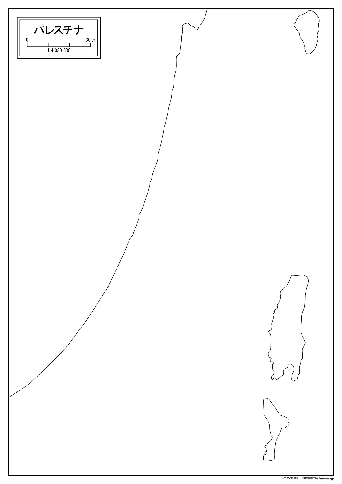 海岸線や川・池のみ記載