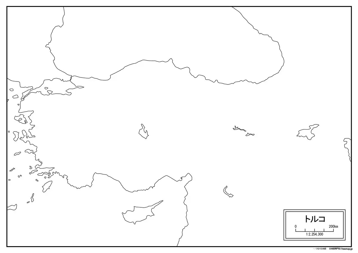 海岸線や川・池のみ記載