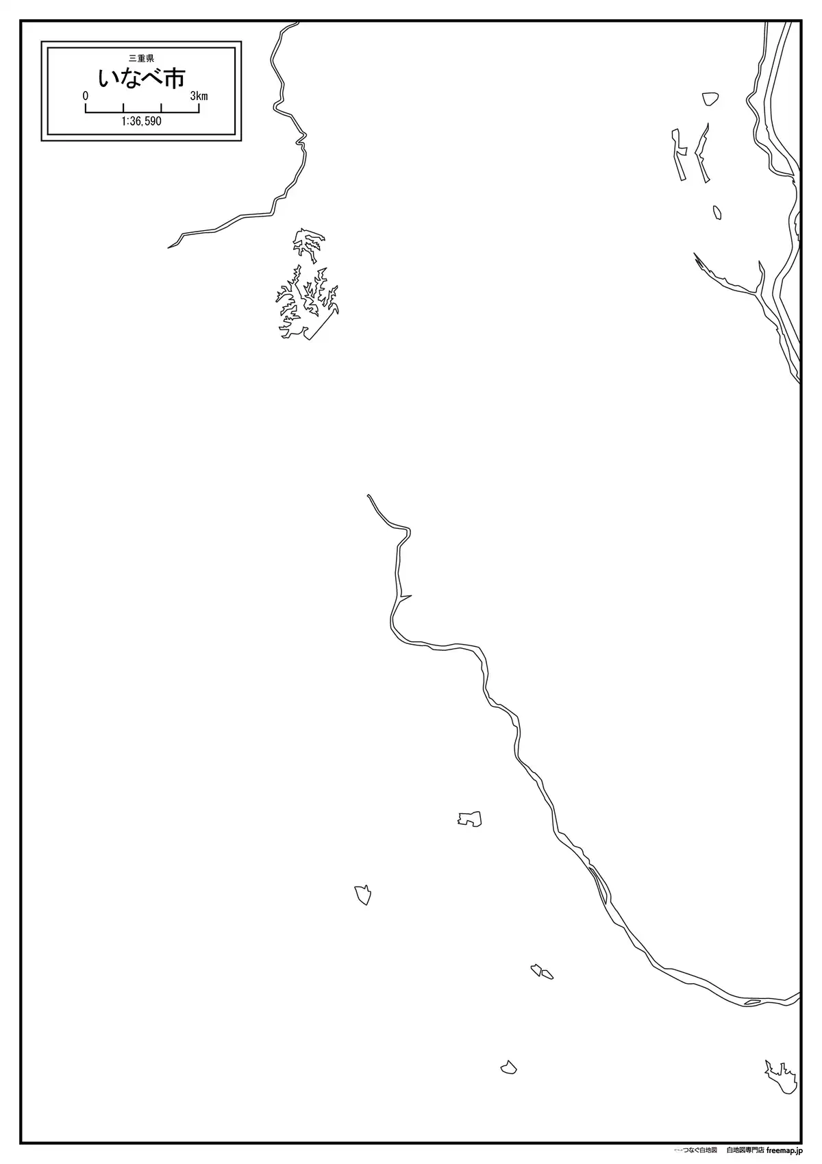 海岸線、川や池のみ記載