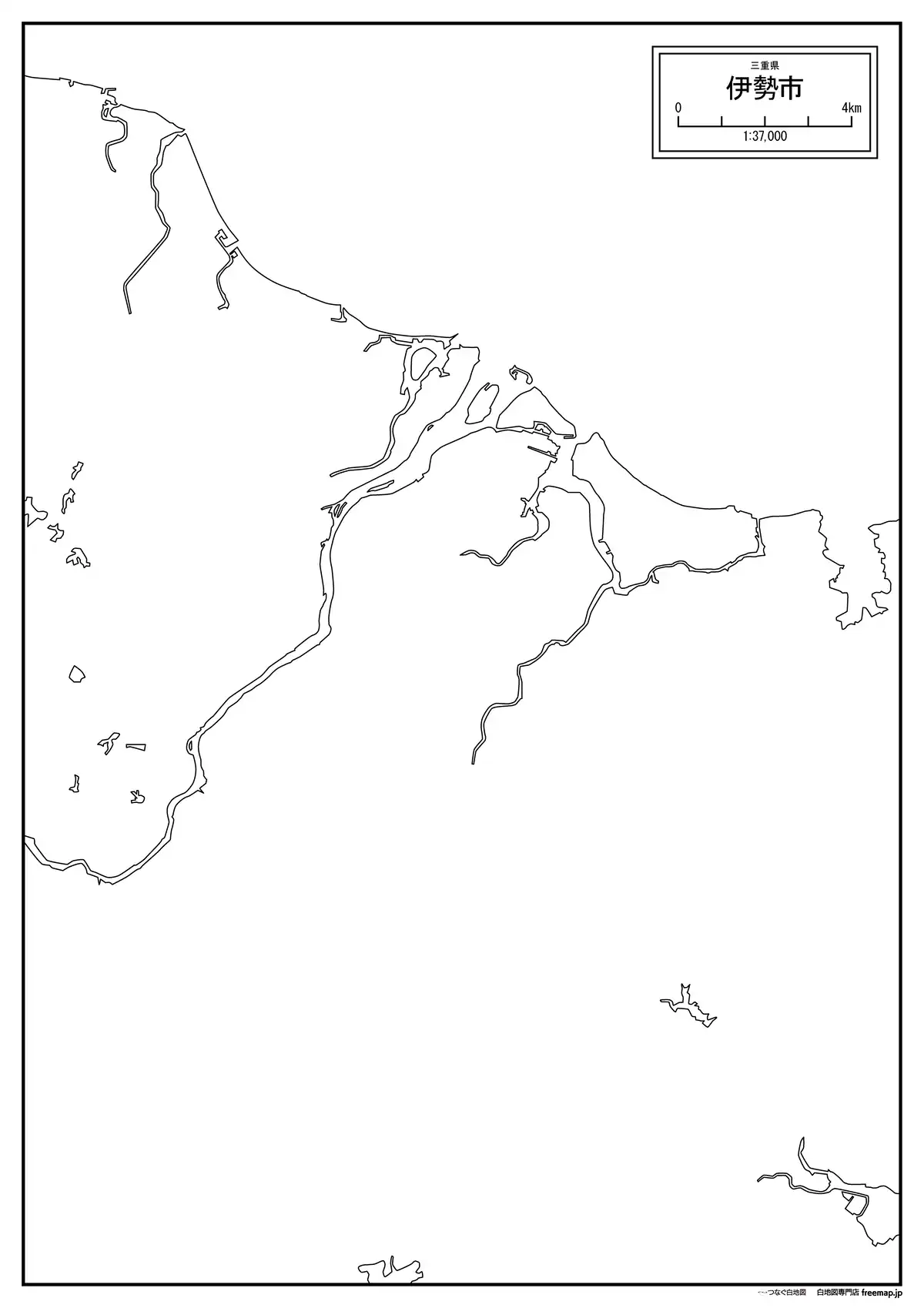 海岸線、川や池のみ記載