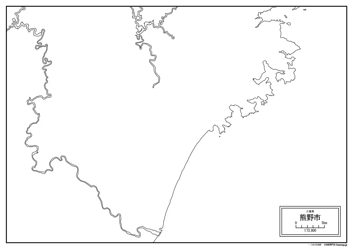 海岸線、川や池のみ記載