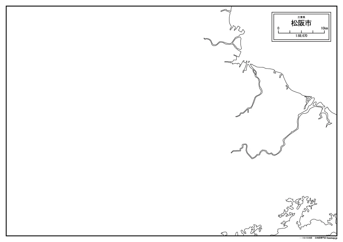 海岸線、川や池のみ記載