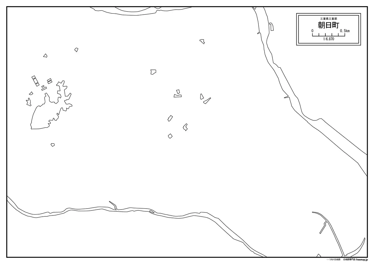 海岸線、川や池のみ記載
