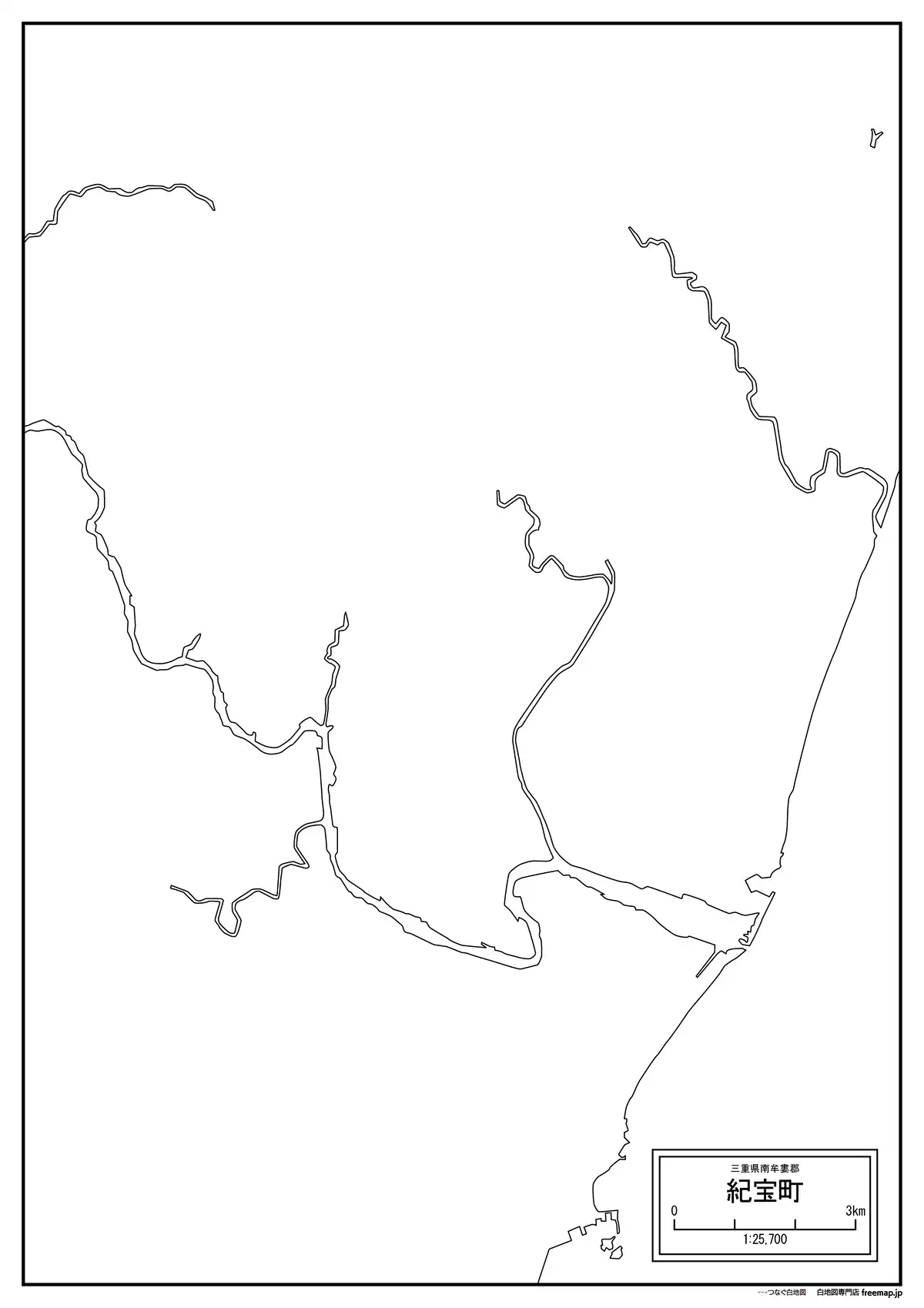 海岸線、川や池のみ記載