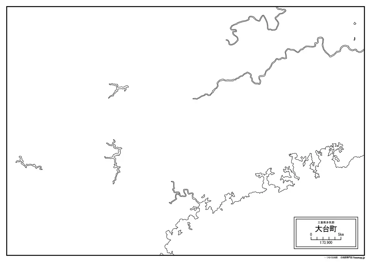 海岸線、川や池のみ記載