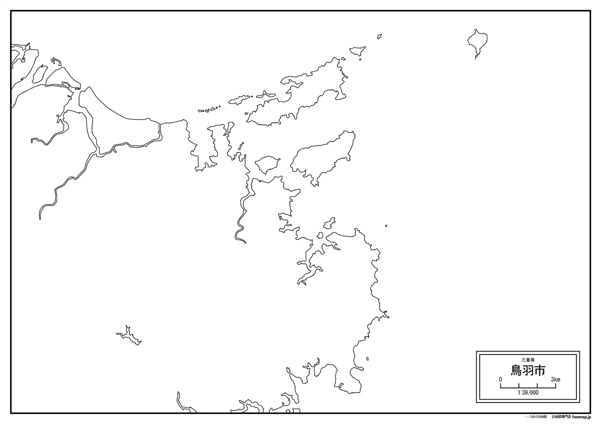 海岸線、川や池のみ記載