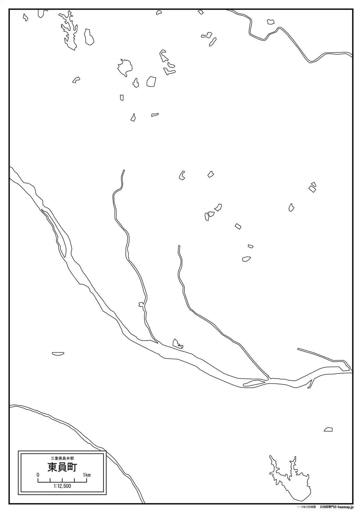 海岸線、川や池のみ記載