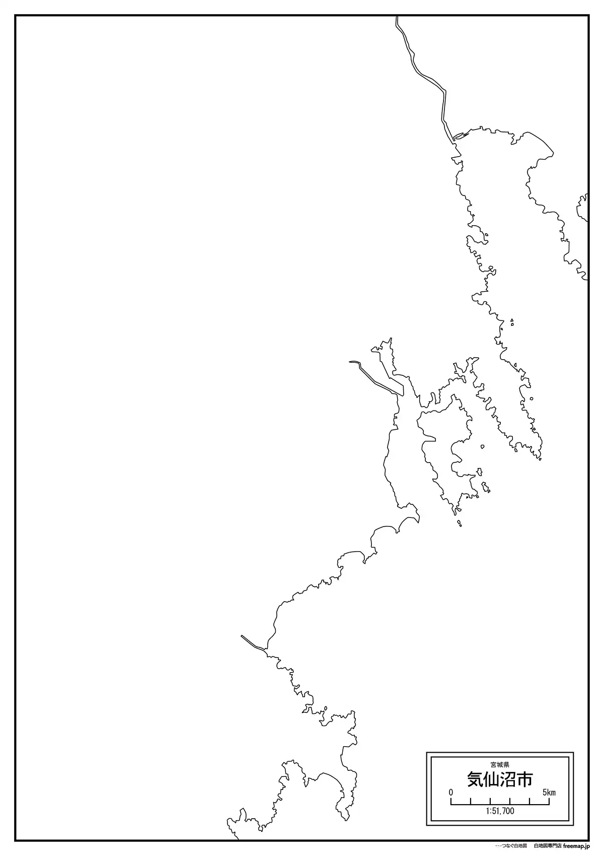 海岸線、川や池のみ記載