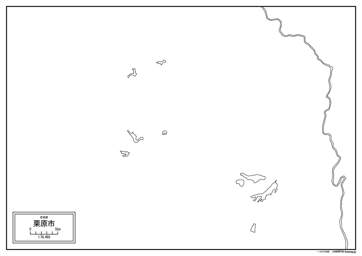 海岸線、川や池のみ記載