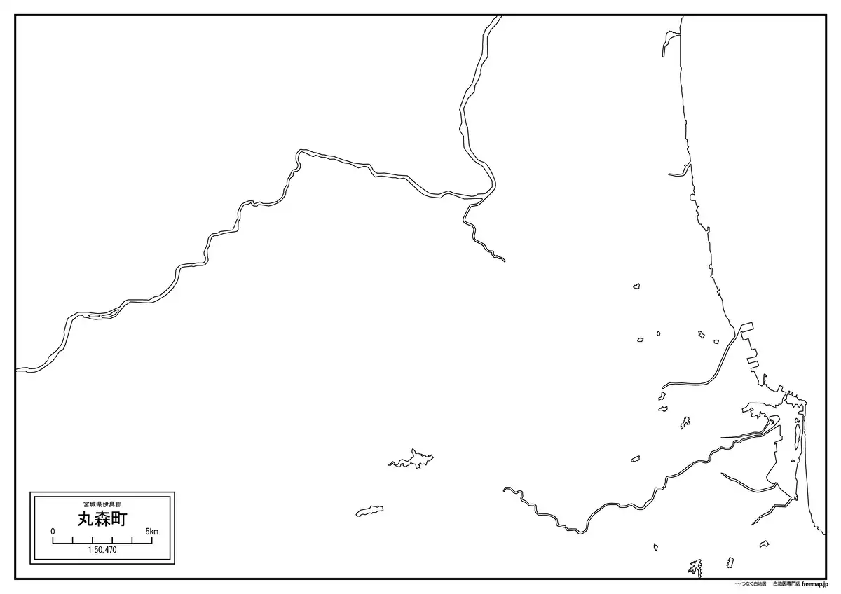 海岸線、川や池のみ記載
