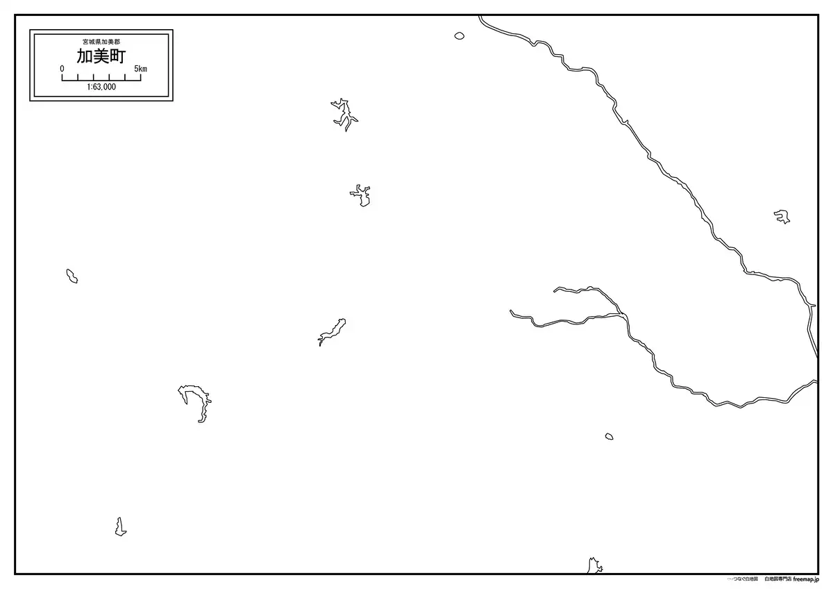 海岸線、川や池のみ記載