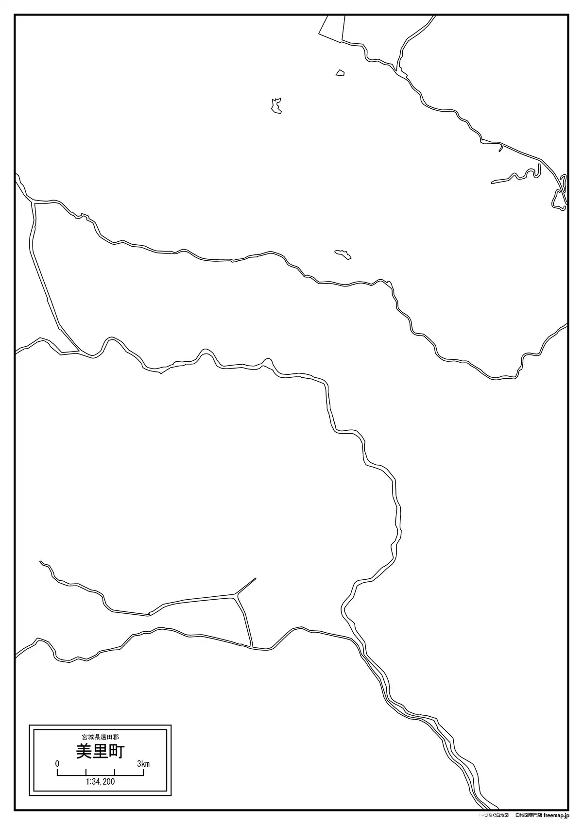 海岸線、川や池のみ記載